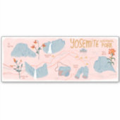 Yosemite Nationalpark California Illustrierte Kart Aufkleber (Vorderseite)