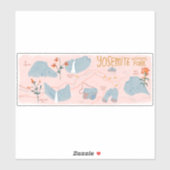 Yosemite Nationalpark California Illustrierte Kart Aufkleber (Blatt)