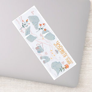 Yosemite Nationalpark California Illustrierte Kart Aufkleber