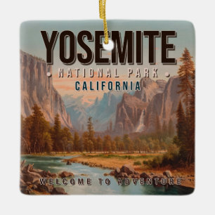 Yosemite Nationalpark California Vintag in den 80e Keramikornament