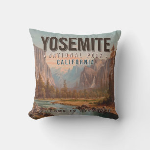 Yosemite Nationalpark California Vintag in den 80e Kissen