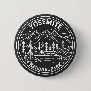 Yosemite Nationalpark California Vintag Monoline Button