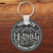 Yosemite Nationalpark California Vintag Monoline Schlüsselanhänger (Vorderseite)