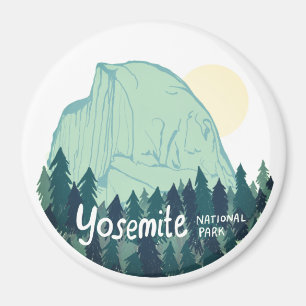 Yosemite Nationalpark Halb Dome Aquamarin Green Magnet