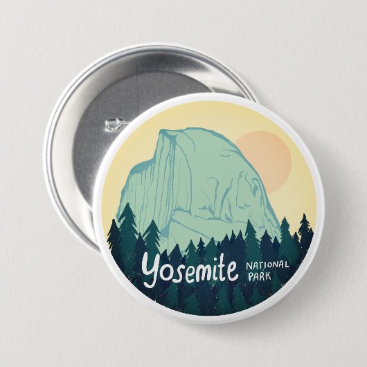 Yosemite Nationalpark Halbedeckter Dom Wandern Button (Vorne & Hinten)