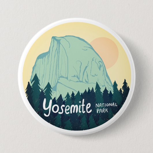 Yosemite Nationalpark Halbedeckter Dom Wandern Button (Vorderseite)