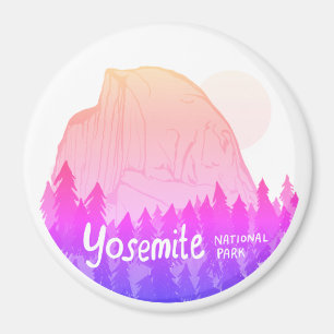 Yosemite-Nationalpark Halbkuppel Pink Lila Magnet