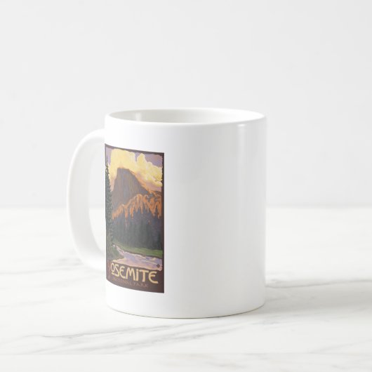 Yosemite Nationalpark - Halbkuppelwanderkarte Kaffeetasse (Vorderseite Links)