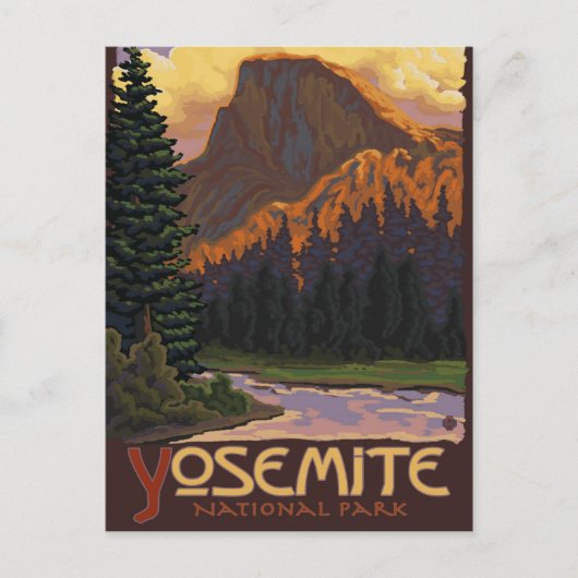 Yosemite Nationalpark - Halbkuppelwanderkarte Postkarte (Vorderseite)