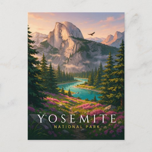 Yosemite-Nationalpark Half Dome Postkarte (Vorderseite)