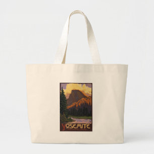 Yosemite-Nationalpark - Half Dome Reiseplakat Jumbo Stoffbeutel