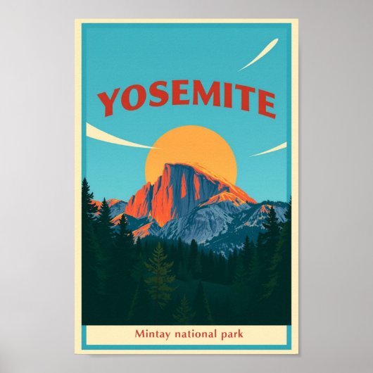 Yosemite-Nationalpark Half Dome Vintage Poster (Vorne)
