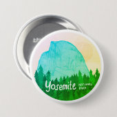Yosemite Nationalpark Half Dome Wandern Grün Button (Vorne & Hinten)