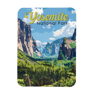 Yosemite Nationalpark Illustration Magnet