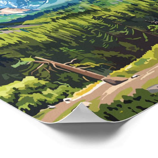 Yosemite Nationalpark Illustration Poster (Ecke)