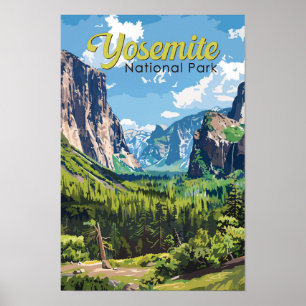 Yosemite Nationalpark Illustration Poster