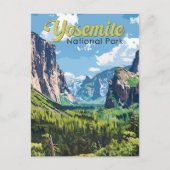 Yosemite Nationalpark Illustration Postkarte (Vorderseite)