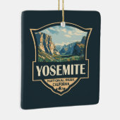Yosemite Nationalpark Illustration Retro Abzeichen Keramikornament (Rechts)