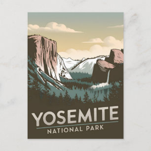 Yosemite-Nationalpark im Vintage-Stil Postkarte