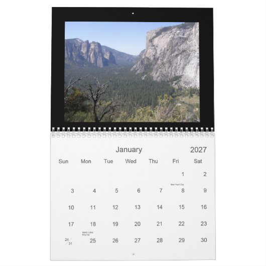 Yosemite Nationalpark Kalender (Jan 2027)