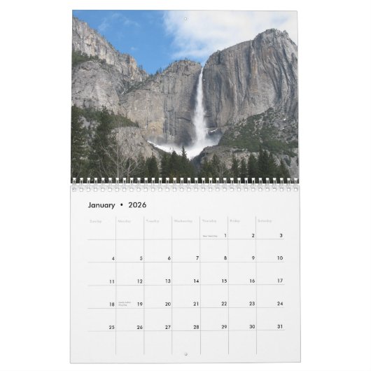 Yosemite-Nationalpark Kalender (Jan 2026)