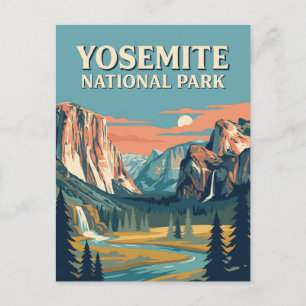Yosemite Nationalpark Kalifornien Vintage Reise Postkarte