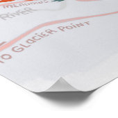 Yosemite Nationalpark Karte Beschreibung Grau Poster (Ecke)