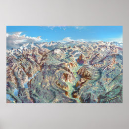 Yosemite Nationalpark Landschaftsbild Malerei Poster