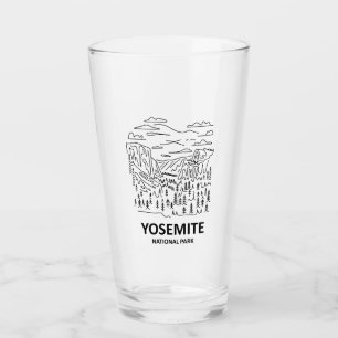 Yosemite-Nationalpark-Linienkunst Glas