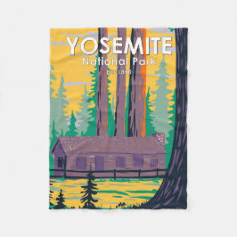 Yosemite Nationalpark Mariposa Grove Cabin Retro Fleecedecke