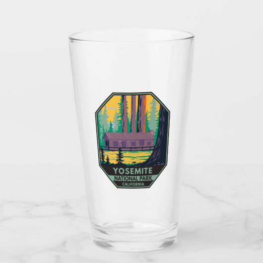 Yosemite Nationalpark Mariposa Grove Cabin Retro Glas (Vorderseite)