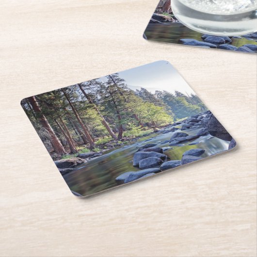 Yosemite Nationalpark Merced Fluss-| Am Rechteckiger Pappuntersetzer (angewinkelt)