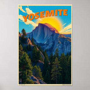 Yosemite-Nationalpark Minimalistische Natur Poster