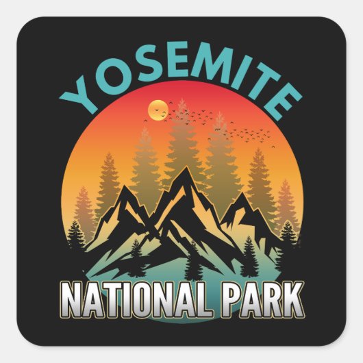 Yosemite-Nationalpark Quadratischer Aufkleber (Vorderseite)