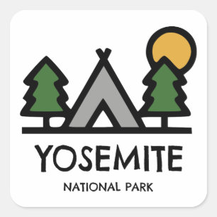 Yosemite-Nationalpark Quadratischer Aufkleber