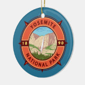 Yosemite Nationalpark Retro Kompass Emblem Keramik Ornament (Links)