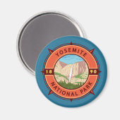 Yosemite Nationalpark Retro Kompass Emblem Magnet (Vorderseite/Rückseite)