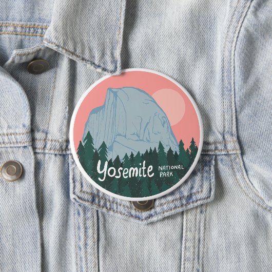 Yosemite Nationalpark Rosa Halbkuppel Button (Beispiel)