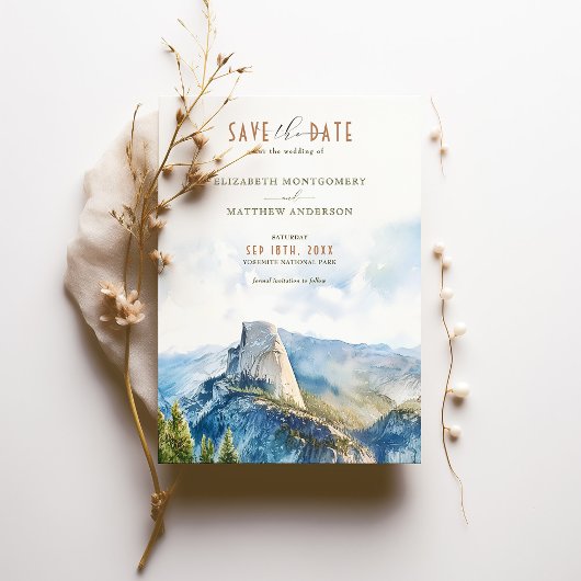 Yosemite Nationalpark Save the Date Halbkuppel Einladung
