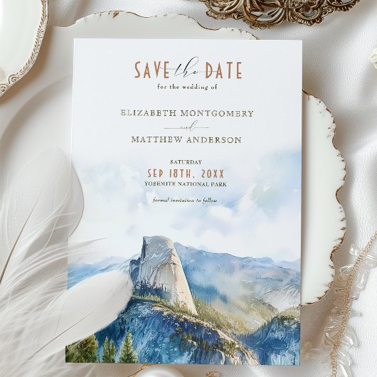 Yosemite Nationalpark Save the Date Halbkuppel Einladung