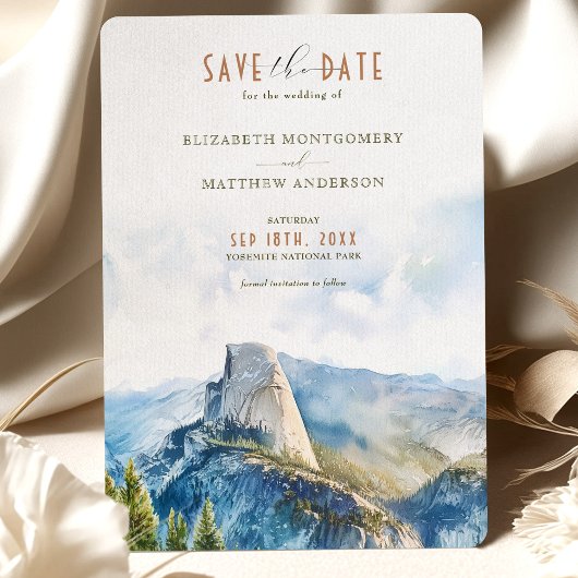 Yosemite Nationalpark Save the Date Halbkuppel Einladung