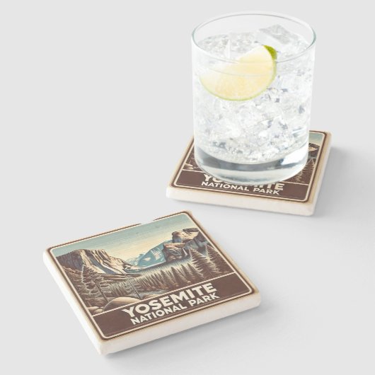 Yosemite Nationalpark Stone Untersetzer (Seitenansicht)