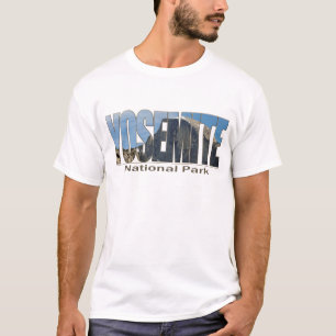 Yosemite Nationalpark Text mit halber Haube T-Shirt