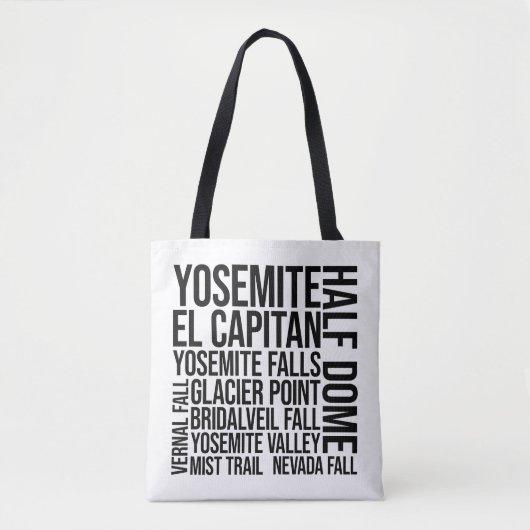Yosemite Nationalpark Typografie Tasche (Vorderseite)