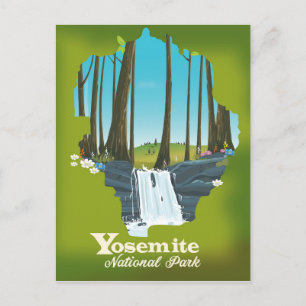 Yosemite Nationalpark Urlaubsposter. Postkarte
