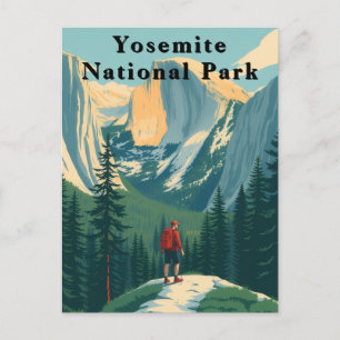 Yosemite-Nationalpark USA Wanderer Postkarte