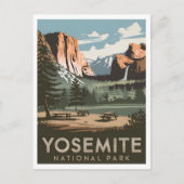 Yosemite Nationalpark Vintag Postkarte (Vorderseite)