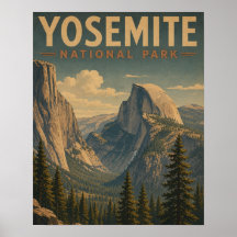 Yosemite Nationalpark Vintage Half Dome Tal