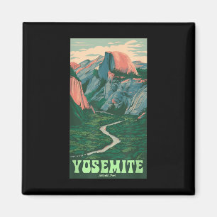 Yosemite Nationalpark Vintage Half-dome, Wandern T Magnet