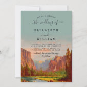 Yosemite Nationalpark Vintage Hochzeit Einladung (Vorderseite)